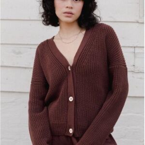 Women's Brown Cardigan Sweater